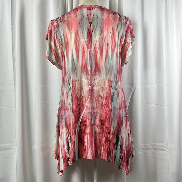 Live and Let Live Small Red/Grey Embroidered Tunic - Picture 9 of 12